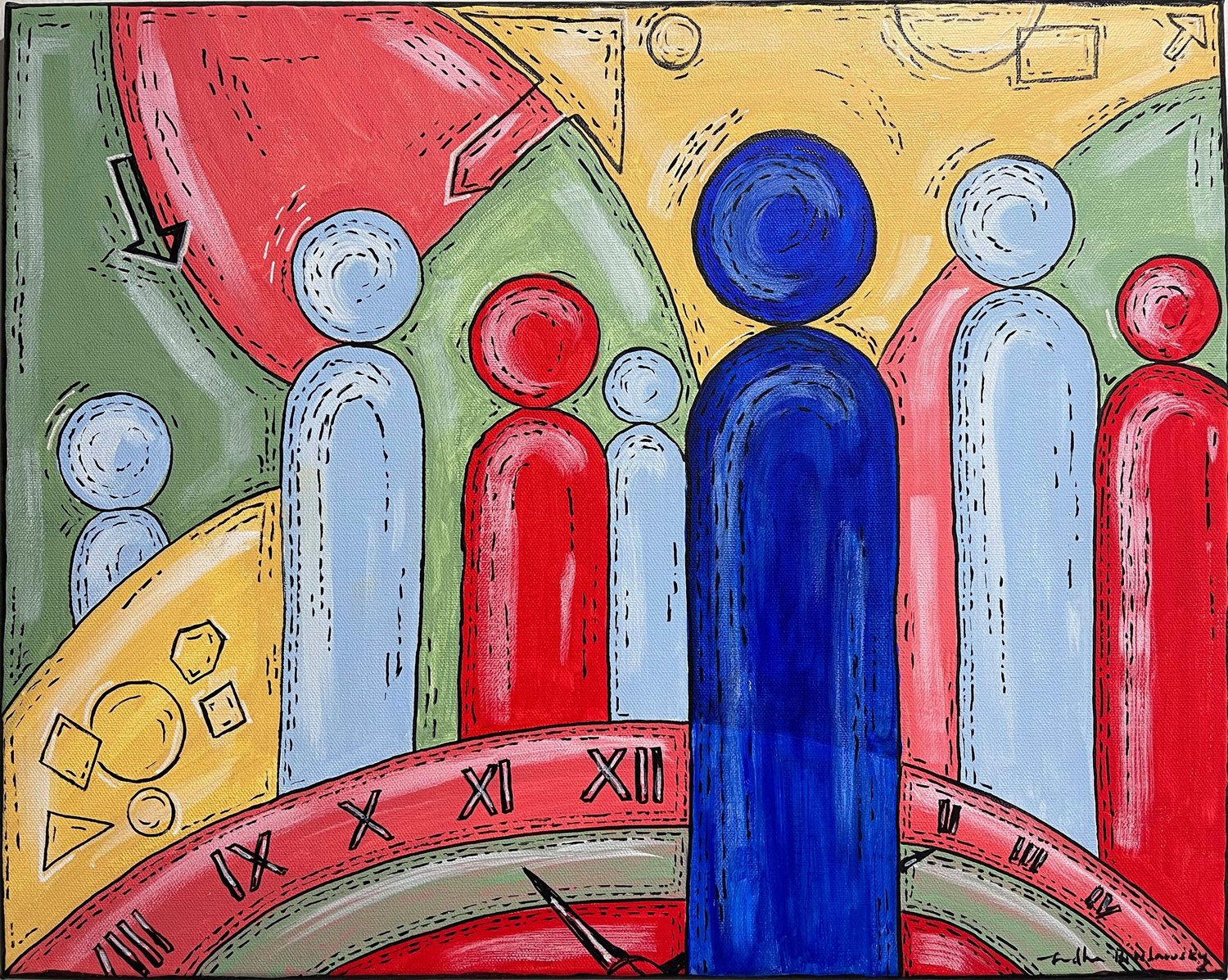 An original painting by Sudha Broslawsky on design executives as change agents